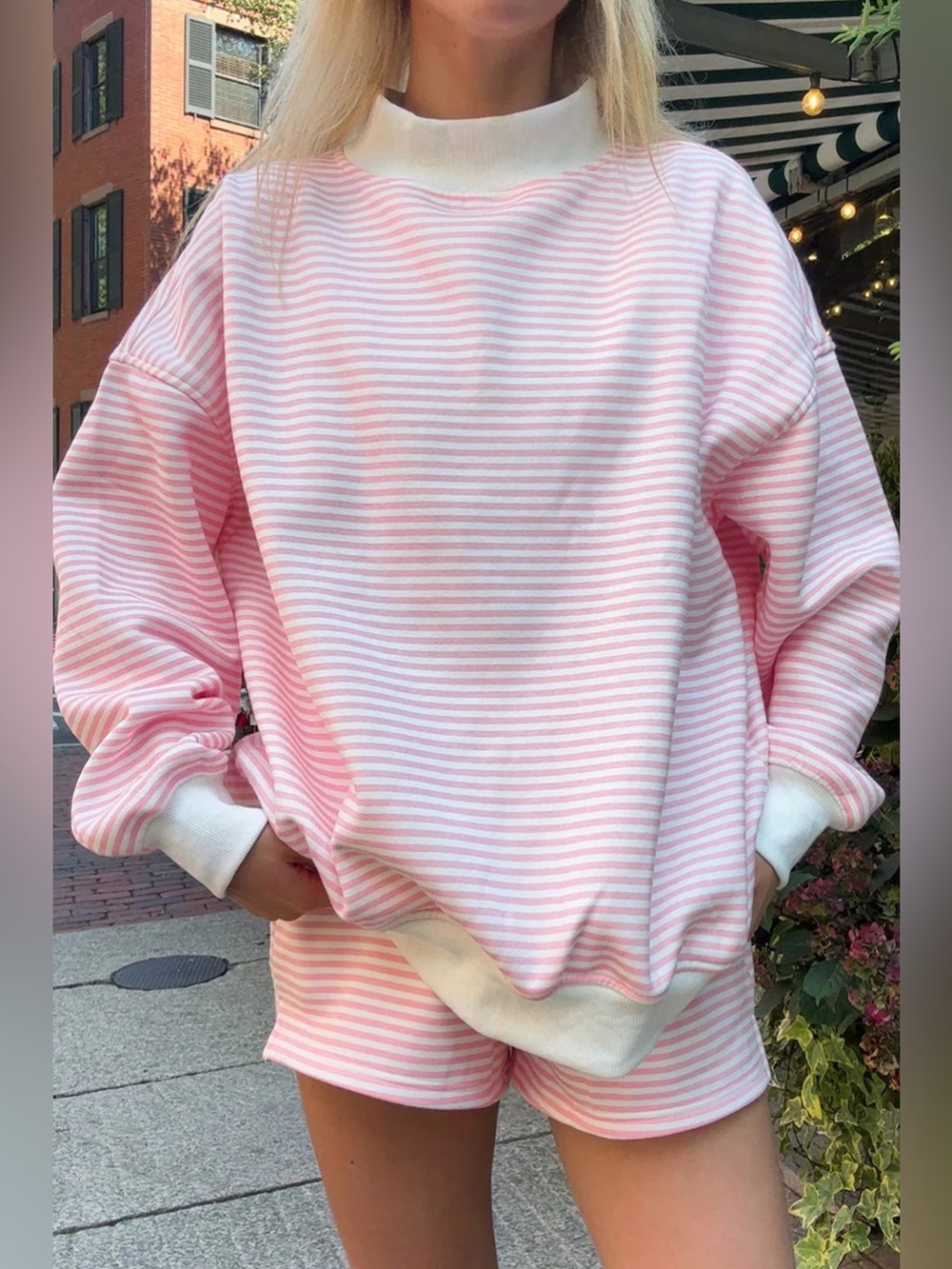 Striped Mockneck Set